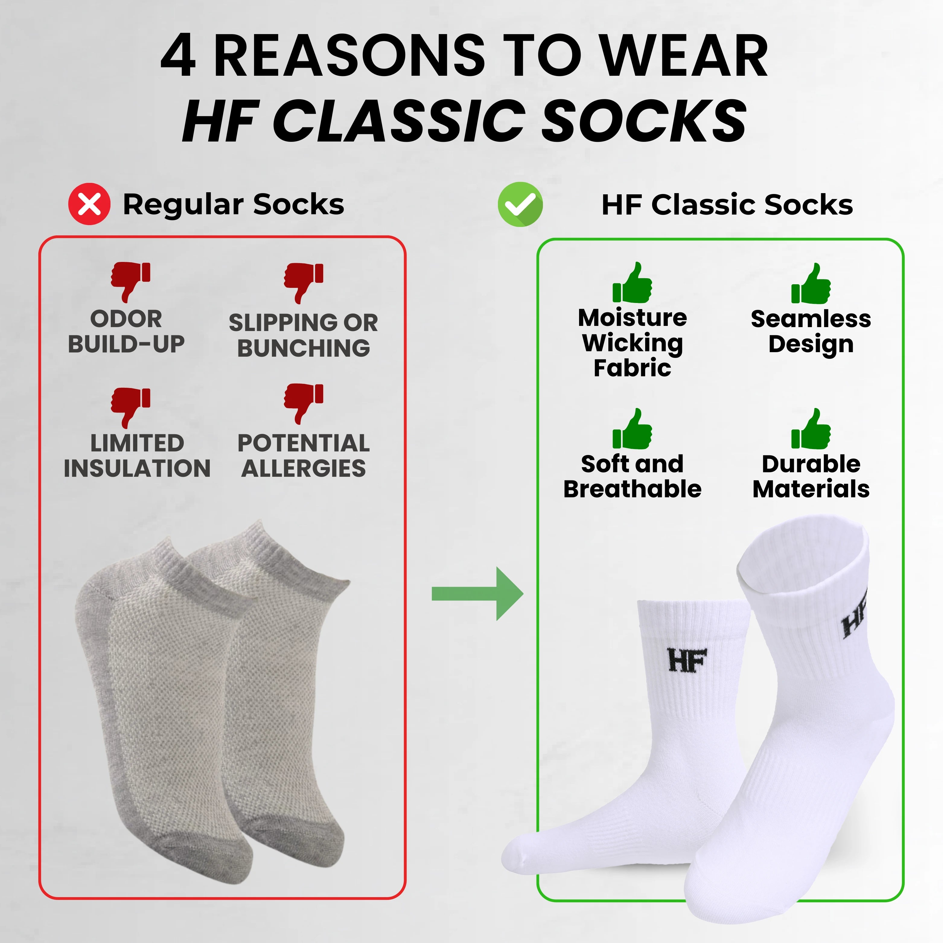 HF Classic Comfort - varma och  andningsbara strumpor